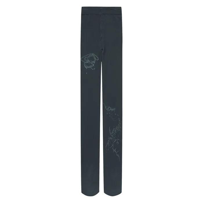 TATTOOED GRAPHIC TIGHTS_CHARCOAL