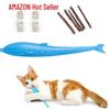 Silicone Dolphin Cat Teething Toy with Catnip - Self-Play Cat Toothbrush and Teaser