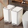 Large Foot-Pedal Bathroom Trash Can with Lid - Odor-Proof and Narrow Design for Home, Kitchen, Bedroom, or Living Room.