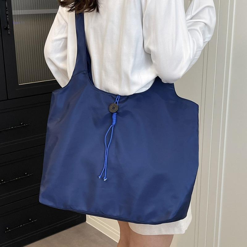 Nylon Cloth Foldable Hand Carry Shopping Bag New Simple and Portable Shoulder Tote Bag Large Capacity Messenger Bag