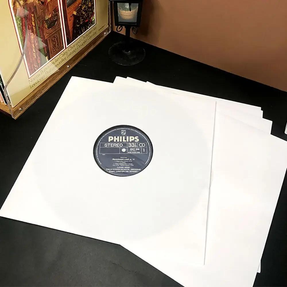 Nové bílé vinylové obaly na desky 7/10/12 palců Uzavíratelné obaly na LP desky Tašky pro ukládání desek Desky