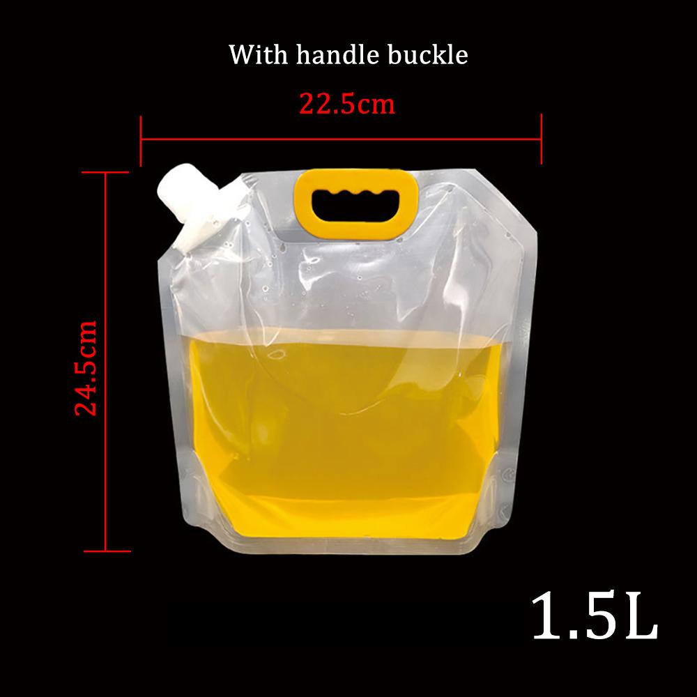 

1.5/3/5L Foldable Beer Bag Clear Stand-Up Plastic Juice Milk Packaging Bag Outdoor Camping Hiking Travel-Friendly Water Bags Practical Use 1.5L