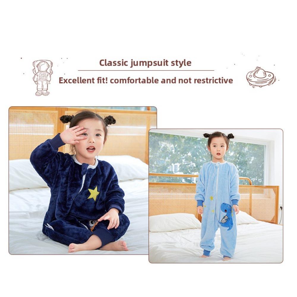 Pigiama a gamba divisa per bambini Autunno Inverno Tutina in flanella per neonati Sacco a pelo per neonati e bambini Tuta
