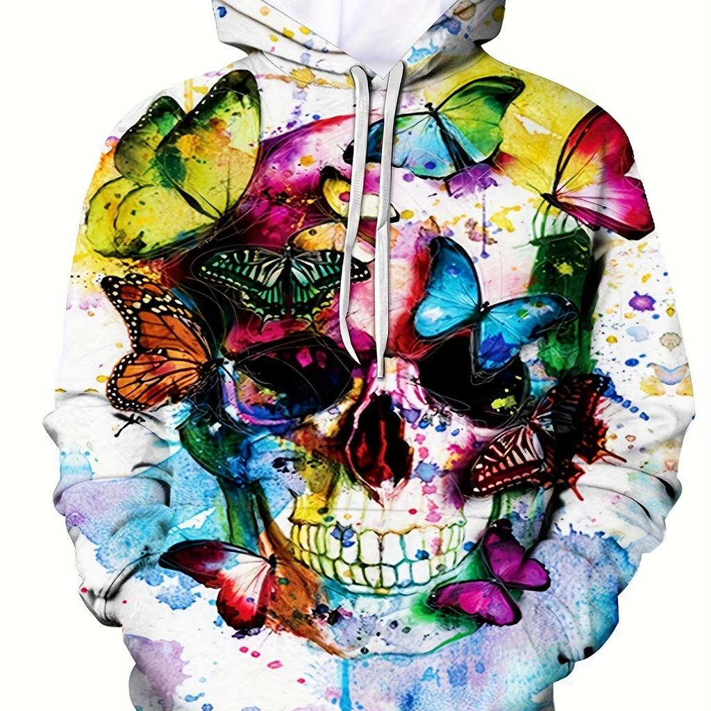 Men's Hoodie 3D Printed Skull Sweatshirts Outdoors Pullover Clothing Daily Fashion Autumn Long Sleeve Hoodies for Men