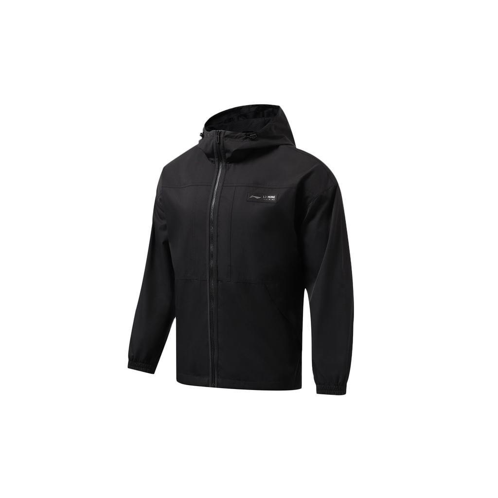 Li-Ning Fitness Series Solid Color Woven Warm Long Sleeve Jacket Men Jackets Black AFDT535-1