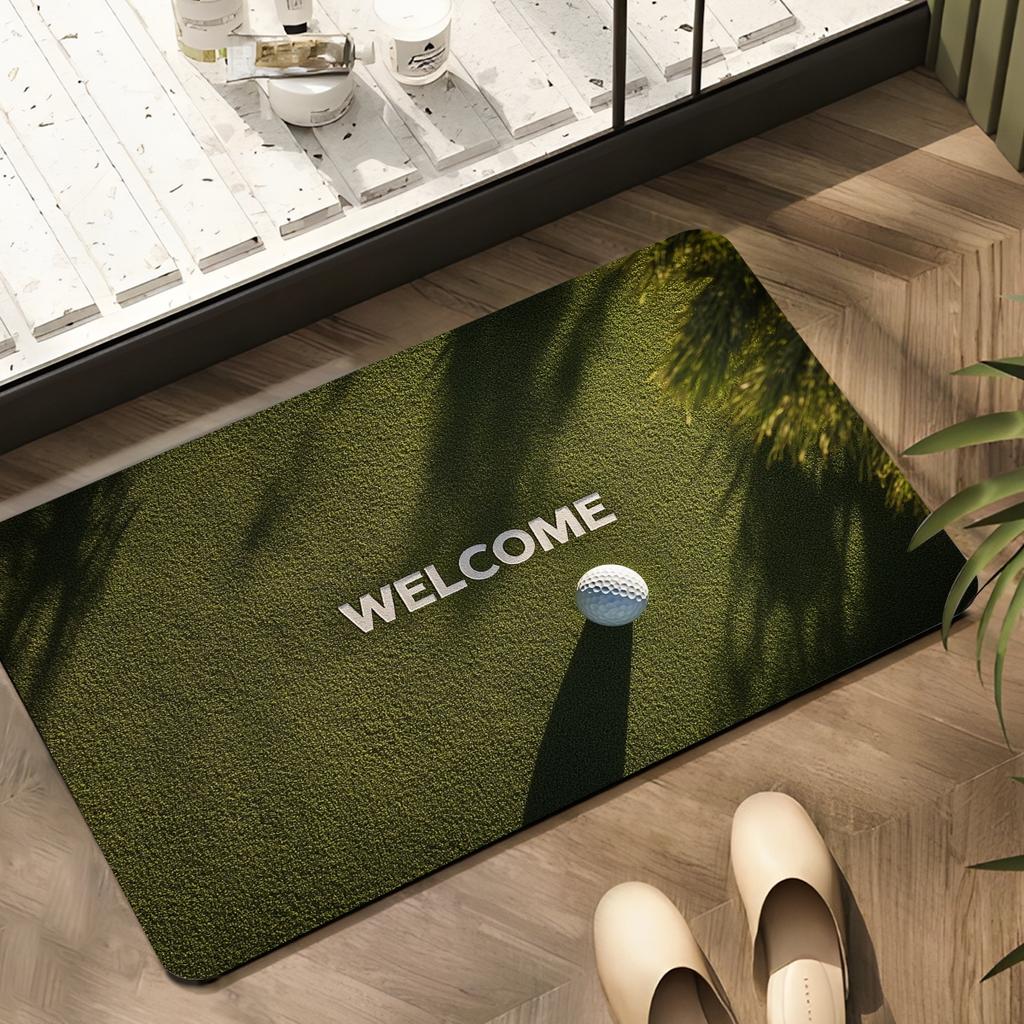 1pz Zerbino di Benvenuto a Tema Golf Antiscivolo Asciugatura Rapida Tappeto in Microfibra per Bagno Cucina Ingresso Soggiorno