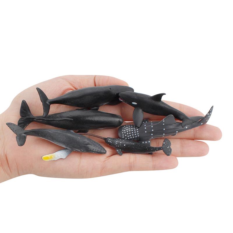 Simulation 6-Piece Set Of Marine Life Bowhead Whale Humpback Whale Killer Whale Mini Whale Toy Model