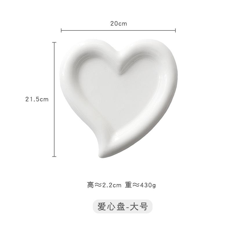 Koreansk ins stil porslin kärlek blomma klotter tallrik frukost desserttallrik tårttallrik skrivbordsförvaringstallrik smyckestallrik