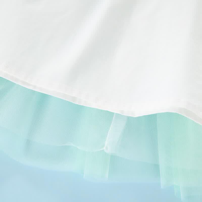 Montagut Kids' 2026 Summer Girls' Spliced Mesh A-line Dress