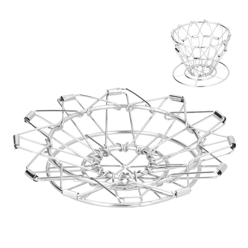 HandMade Coffee Filter Stand DripType 3Holes Foldable Stainless Steel CakeType Coffee Filter Holder(Silver )