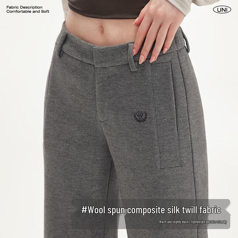 UNIFREE Women's Relaxed Embroidered Low-Rise Flare Pants