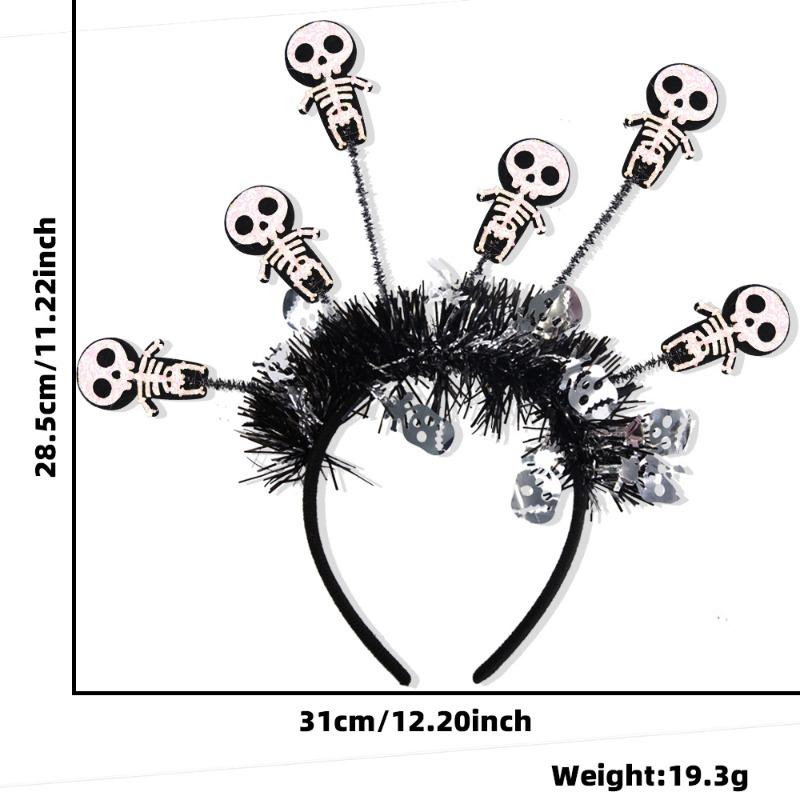 Halloween Headband, Pumpkin Spider Top Headband, Ghost Party Decoration, Funny Radial Colored Strip Headgear