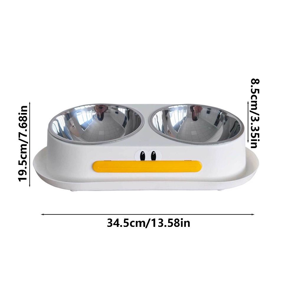 Stainless Steel Dog Double Bowl Large Capacity Anti Knock Pet Drinking Bowl with Stand Cute Duck Shape Anti Slip