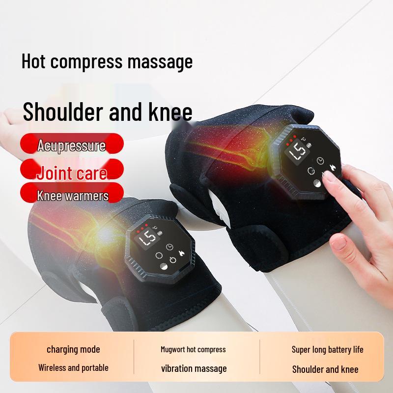 Electric Heated Knee Massager: Rechargeable Warm Brace for Pain Relief & Physiotherapy