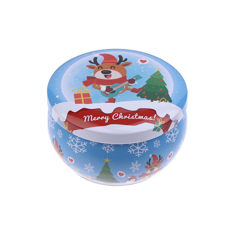 Christmas Tinplate Jars Coffee Tea Spice Candy Jewelry Storage Case Candle Making Containers Decorations Box Party Gift Jars