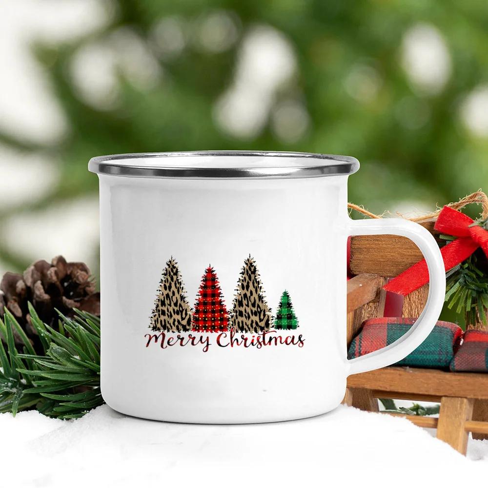 It's The Most Time Wonderful of Year Print Coffee Cup Christmas Party Drinks Hot Cocoa Mug Kids Chocolate Enamel Mugs Xmas Gifts