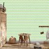 Zigzag Mint, White and Cream Wallpaper for Living Room and Bedroom 50x1000