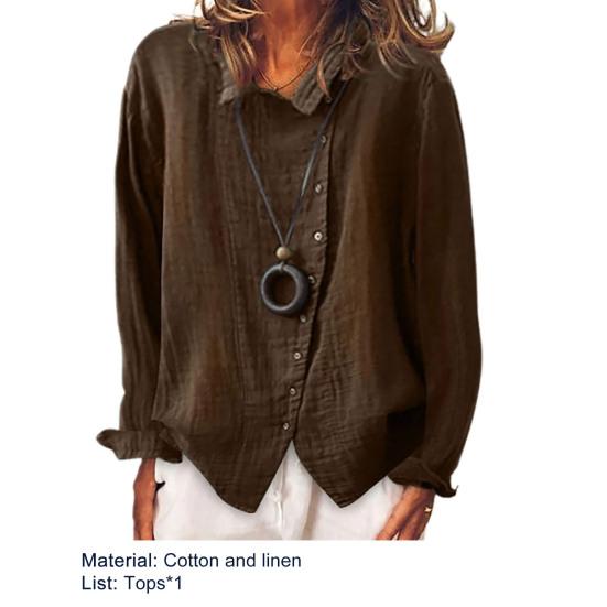 Irregular Single-breasted Women Shirt Turn-down Collar Skin-friendly Long Sleeve Solid Color Loose Blouse Ladies Clothing