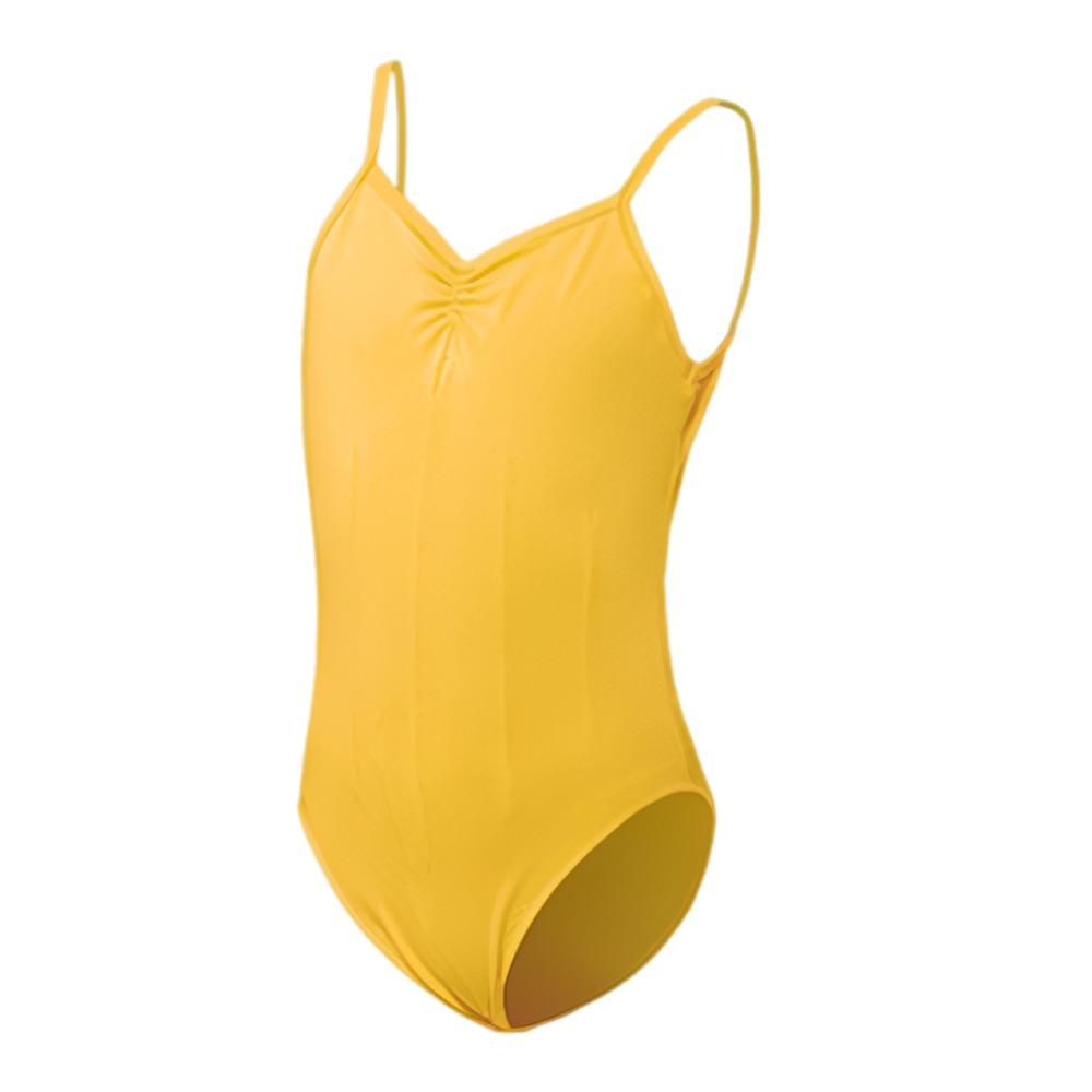 

Cotton Ballet Leotard V-Back Dance Bodysuit Fashion Gymnastics Bodysuit Children 140CM жовтий