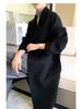 Women's Extra Long Wool Double-Faced Overcoat - Autumn/Winter Fashion with Suit Collar