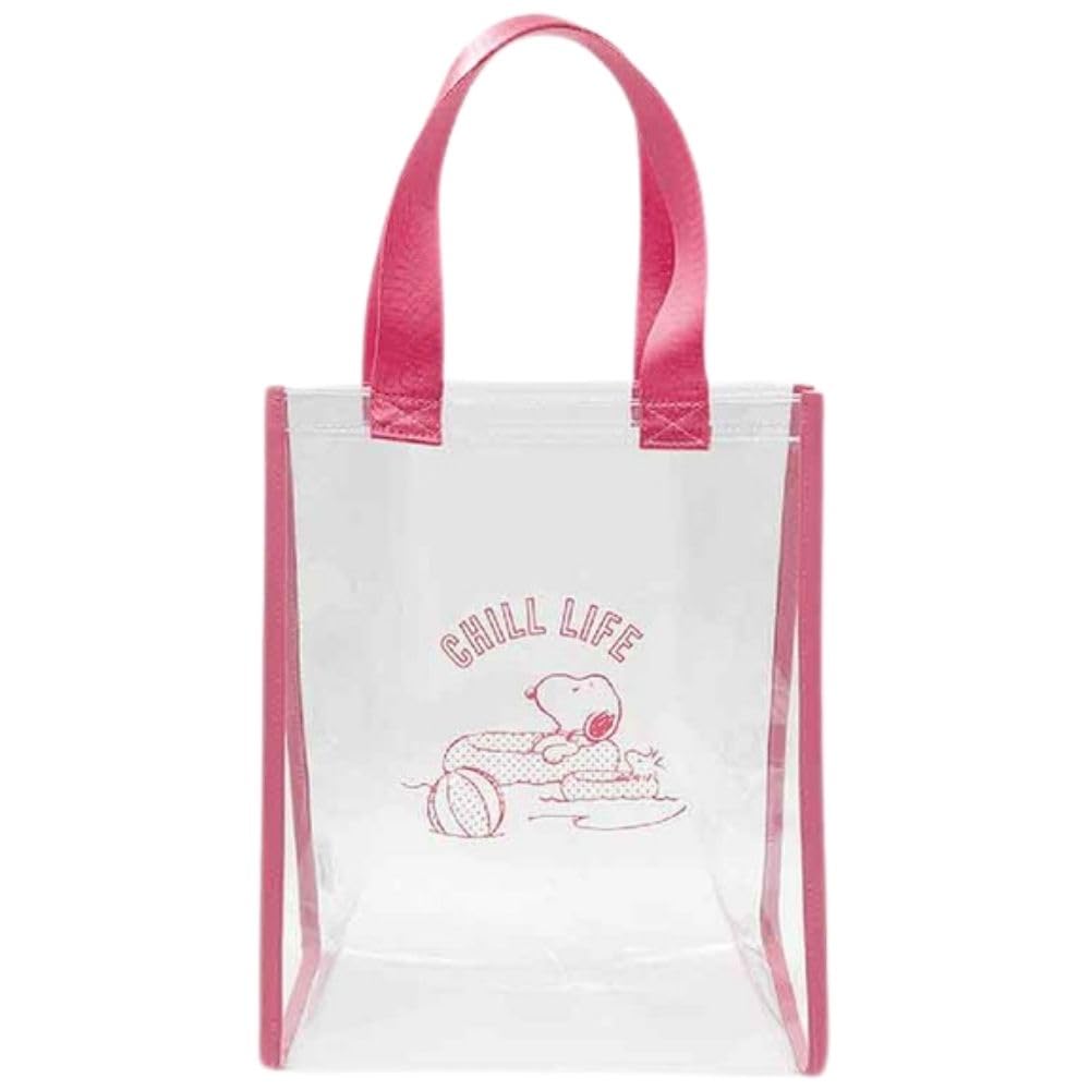 

Marimo Craft Snoopy Chill Life Series PVC Clear Tote M Pink W240×H290×D120mm SPMS-126 рожевий