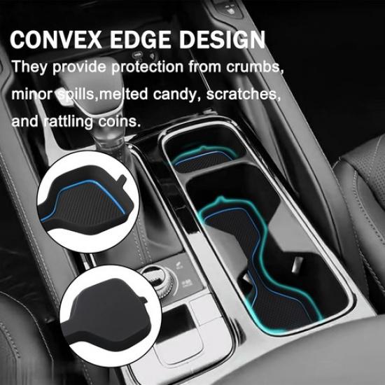 Silicone Cup Holder Coaster for Accessories 2024 2025 - Blue 6PCS