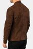 Motorcycle Genuine Lambskin Stylish Leather Brown Suede Zip Jacket Handmade Men's Biker
