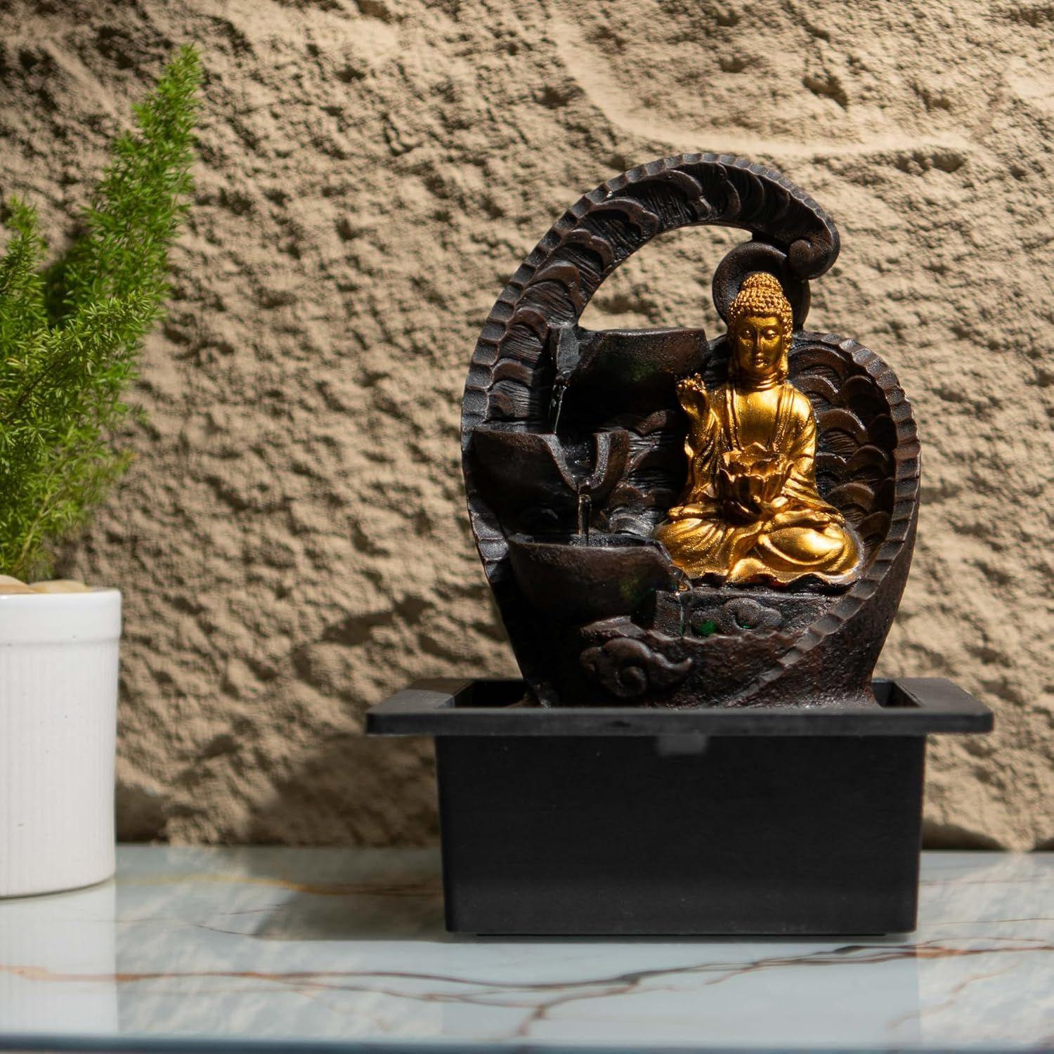 

Mini Buddha Table top Water Fountain for Home and Office | |Living Room Decor| Gift Items | Home & Office Decoration Item (Buddha)