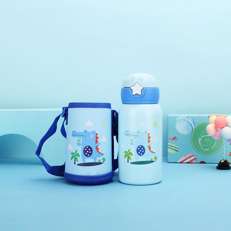 Bouncing Outdoor Vacuum Flask Dual-use Children's Cloth Cover Cute Cartoon Water Cup
