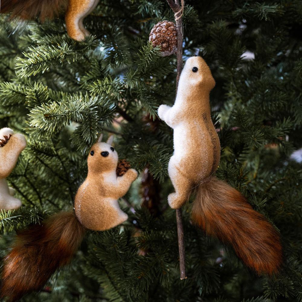 Eichhörnchen Ornament Weihnachtsdekorationen Realistisches Eichhörnchen Hängeornamente Kreative Weihnachtsbaumdekorationen Neuheiten
