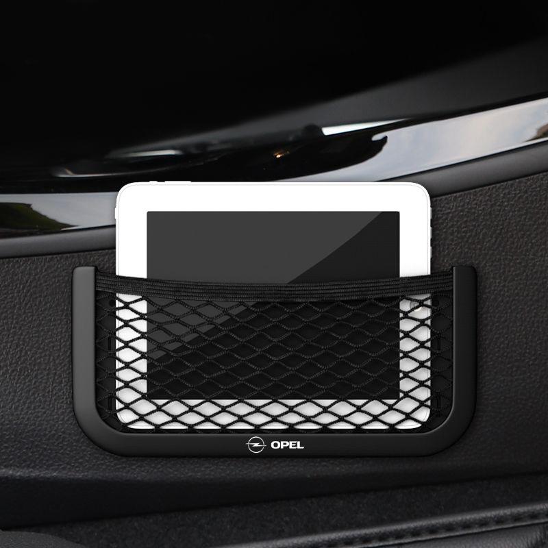 Car Organizer Storage Bag Auto Paste Net Pocket Phone Holder Car Accessories For Opel Astra J Insignia Astra G Corsa Zafira B Mokka Vivaro Meriva