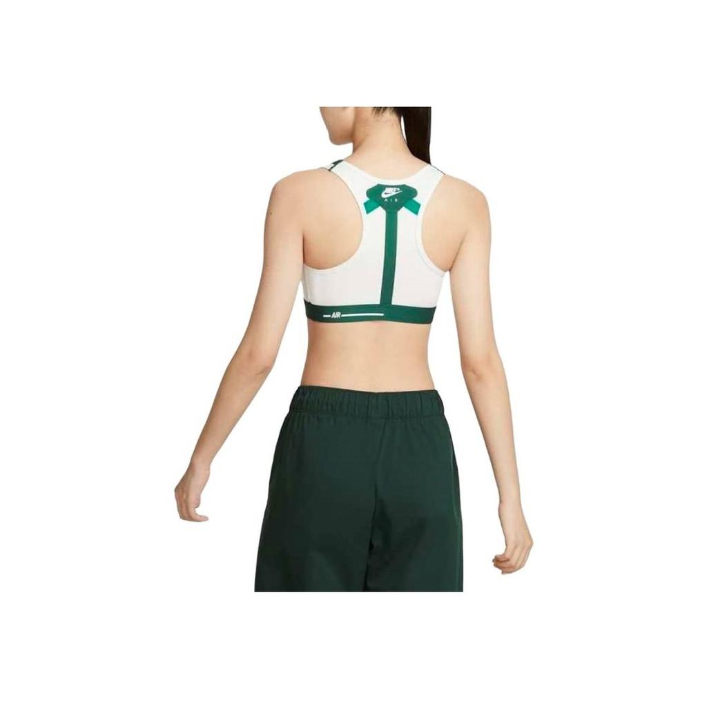 Nike Dri-FIT Swoosh Air Force 1 Logo Print Medium Support Sports Bra Women Underwear White Green DD1433-133