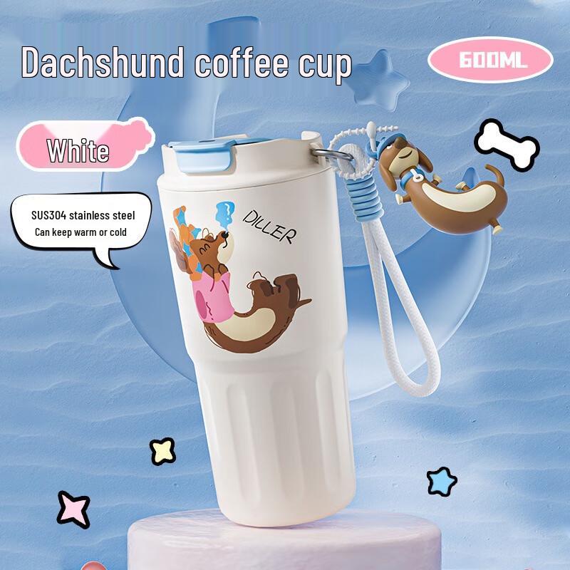 Diller 600ML Dachshund Insulated Coffee Cup