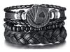Unisex Handmade Woven Leather Bracelet - European and American Style Jewelry