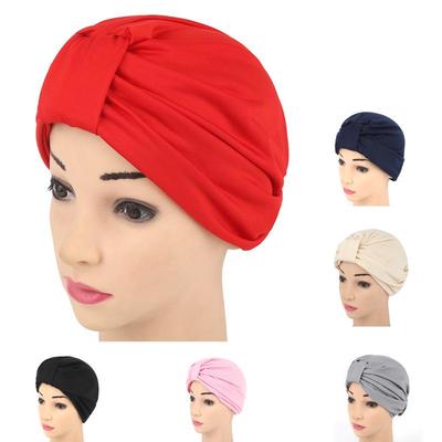 Nouveau Hijab Indien Musulman à Deux Bandes Élastique Fin Chapeau Enveloppant pour la Tête