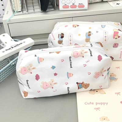 Large-capacity Rimple Pencil Case Animal Park Printed Pencil Case Large-capacity Student Stationery Storage Bag