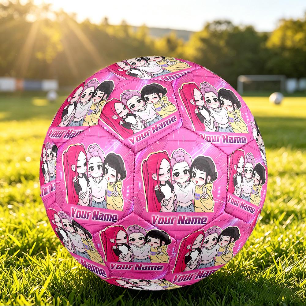 Personalized Size 5 Football Kpop Demon Hunters Pattern Outdoor Game Sports Ball Gift