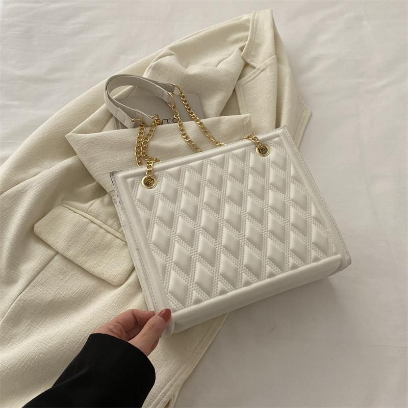 

Trendy Retro Small Tote Handbag For Women Featuring Unique Design And Soft Pu Material білий