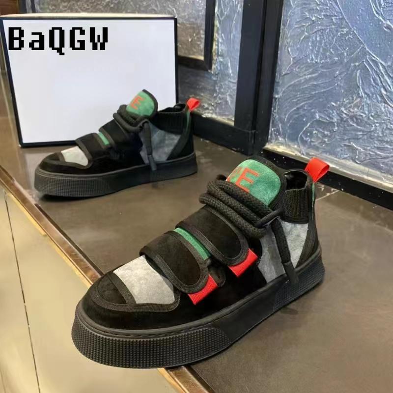 

Модный дизайнер Мужская повседневная обувь Модные цветные блоки Плоские Высокие кроссовки класса люкс для мужчин Уличные мужские кроссовки для бега Ботильоны 43