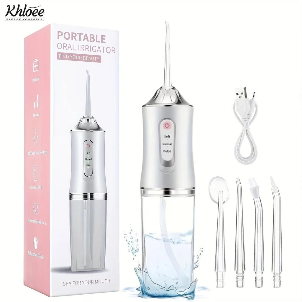 Portable Water Flosser Cordless, Electric Dental Oral Irrigator for Teeth Cleaning, Travel Mini Waterpik