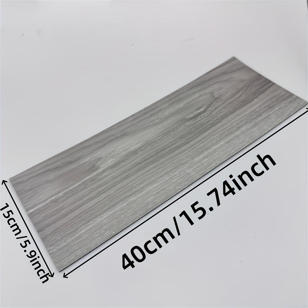 10Pcs 40x15cm PVC Floor Stickers Self-adhesive Waterproof Thickened Wood Grain Floor Foam Living Room
