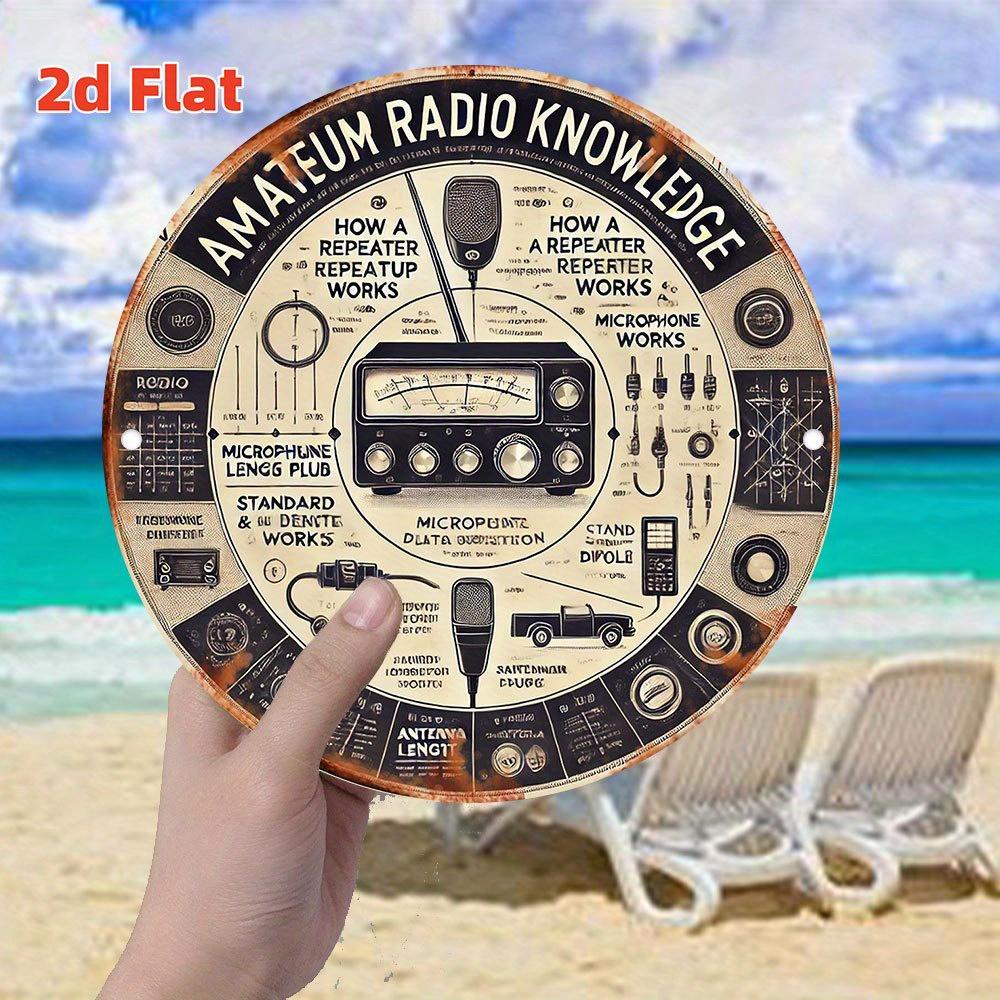 2D Flat, 1pc Vintage Metal Sign - Amateur Radio Knowledge Chart Retro Wall Art with Detailed Diagrams & Components, Educational