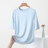 2025 Silk Summer Breathable Women's Slimming Five-Sleeve Round Neck T-Shirt