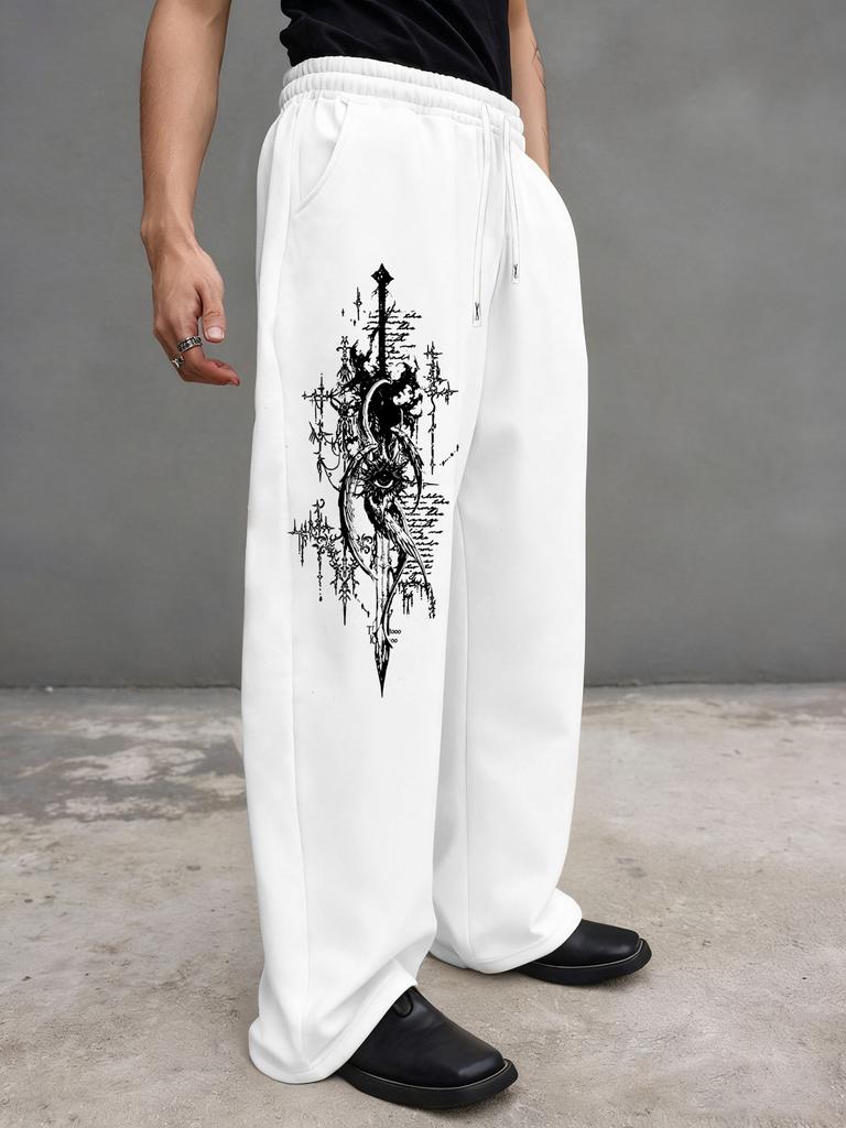 Ανδρικό Φούτερ Παντελόνι με Τσέπες & Κορδόνι - Φαρδύ Παντελόνι Lounge για Τρέξιμο, Διάδρομο, Γιόγκα, Joggers