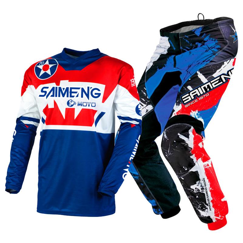 Sada oblečení na motokros pro děti Mladistvý dres Kalhoty Sety dítě zelená Motocykl černá 3 4 5 6 7 8 9 10 let Terénní oblek modrá oranžová Enduro kros chlapec dívka