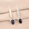 Sodalite Gemstone 925 Solid Silver Jewelry Handmade Earrings 2.3" Gift For Wife EE-166-29