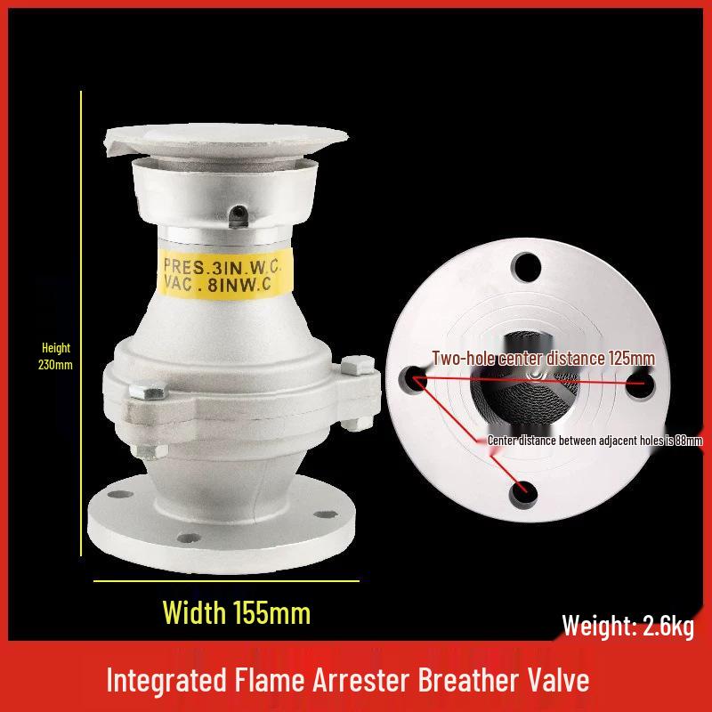 2-Inch Aluminum Gas Tank PV Vacuum Pressure Valve, Flanged Threaded, Oil & Gas Breather DN50