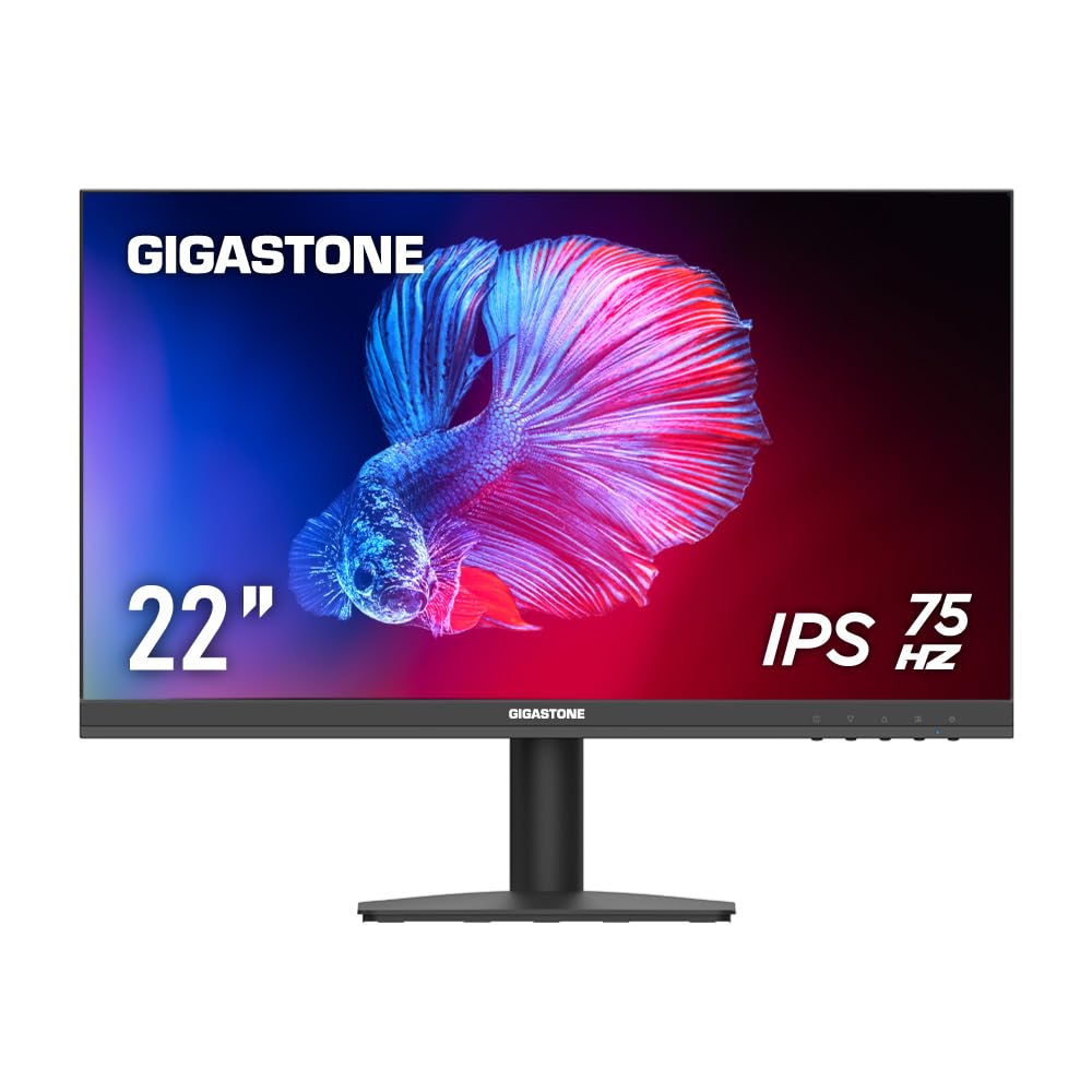 

GIGASTONE Inch Monitor IPS 75Hz FHD 1920 x 1080P Wide Viewing Angle Frameless PC Monitor 4ms Blue Light Reduction Ergonomic Angle Adjustment VESA