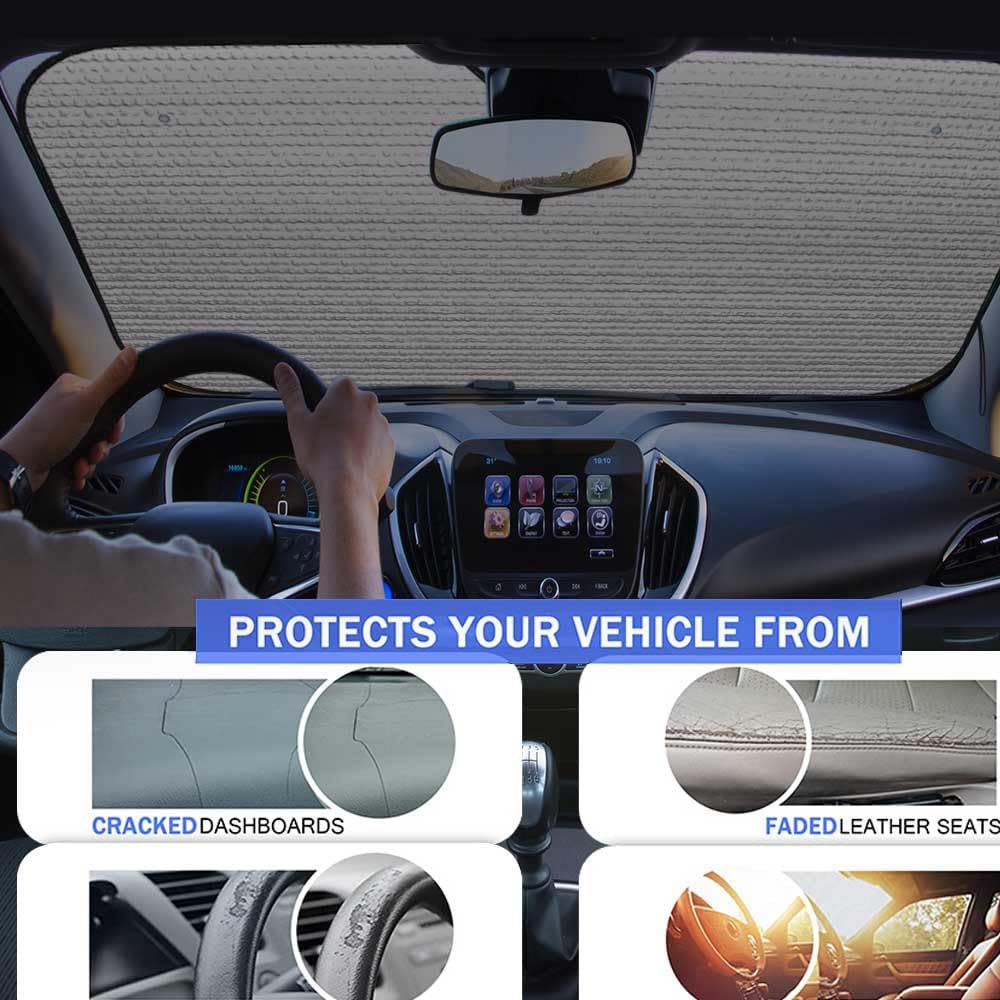 Purple Blue Butterfly Front Windshield Sun Shade Accordion Folding Auto Sunshade For Car Truck SUV-Blocks UV Rays Sun Visor Protector
