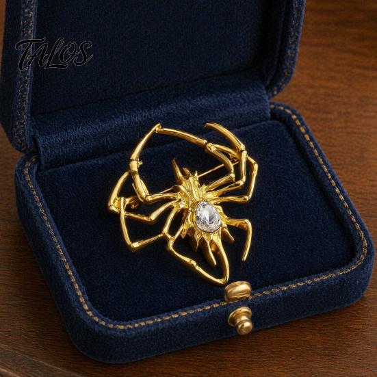 Halloween Spider Accessory Rhinestone Brooch for Men Women, Shape Alloy Lapel Durable Metal Pin, Sweater Cardigan Coat Clothing Accessories,